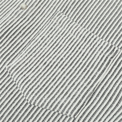 DAXUEN Short-sleeved button-up shirt with vertical stripes