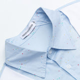 DAXUEN Light blue short-sleeve button-up shirt with speckles