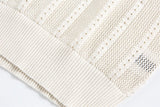 DAXUEN Short-sleeved knitted polo shirt with vertical stripes
