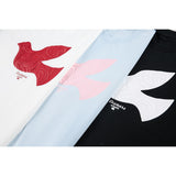 DAXUEN white oversized stylized dove graphic t-shirt
