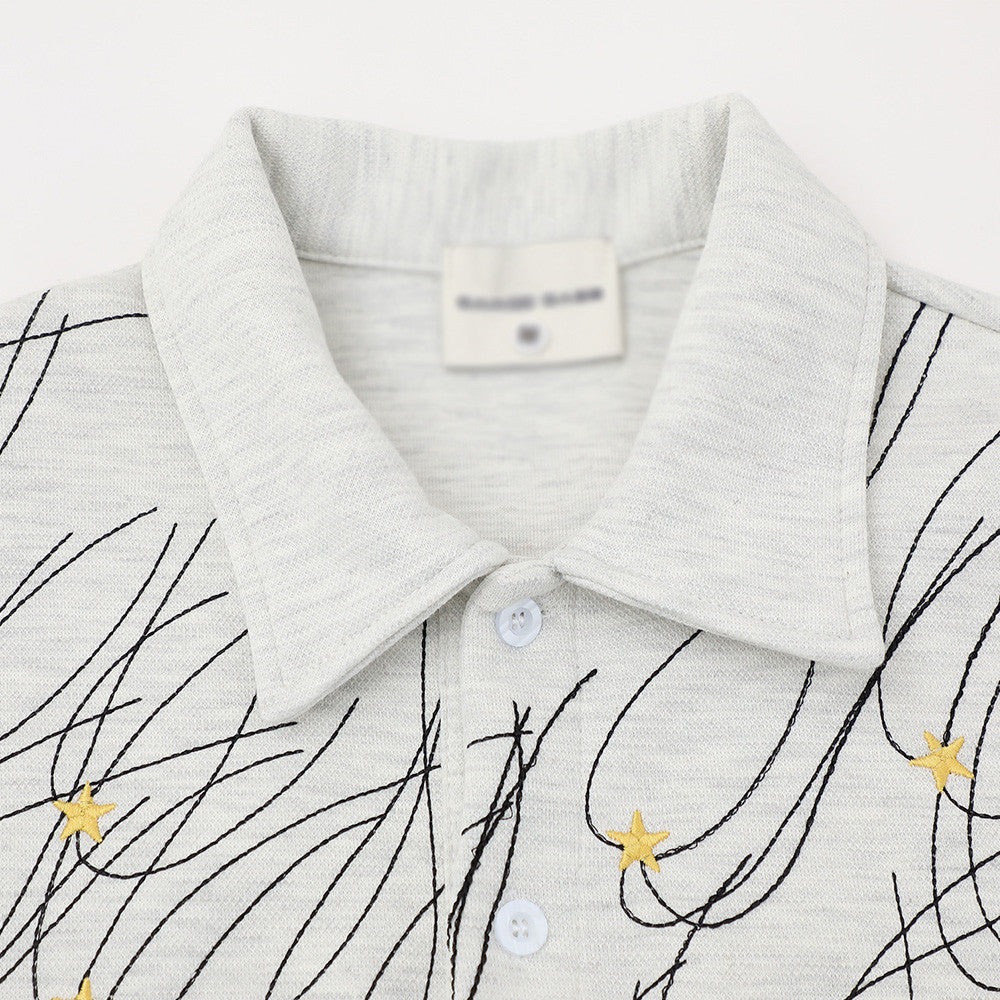 DAXUEN Short-sleeved polo shirt with star embroidery