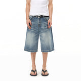 DAXUEN Men's loose-fit wide-leg denim shorts