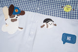 DAXUEN Oversized button-up shirt with cartoon embroidery