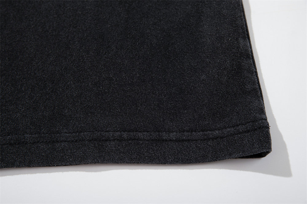 DAXUEN Washed black graphic t-shirt with band print