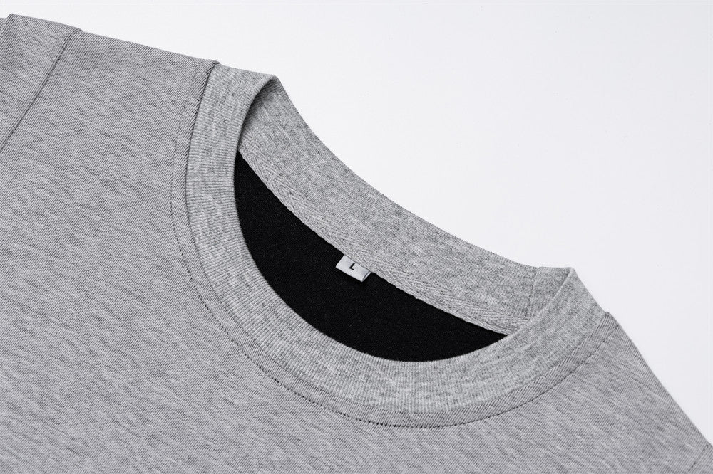 DAXUEN Heather grey short-sleeve T-shirt with unique paneling