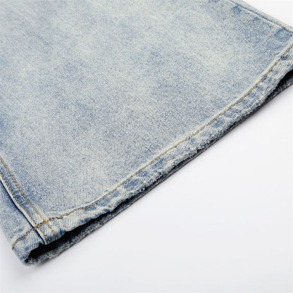 DAXUEN Distressed wide-leg jeans with camouflage pattern