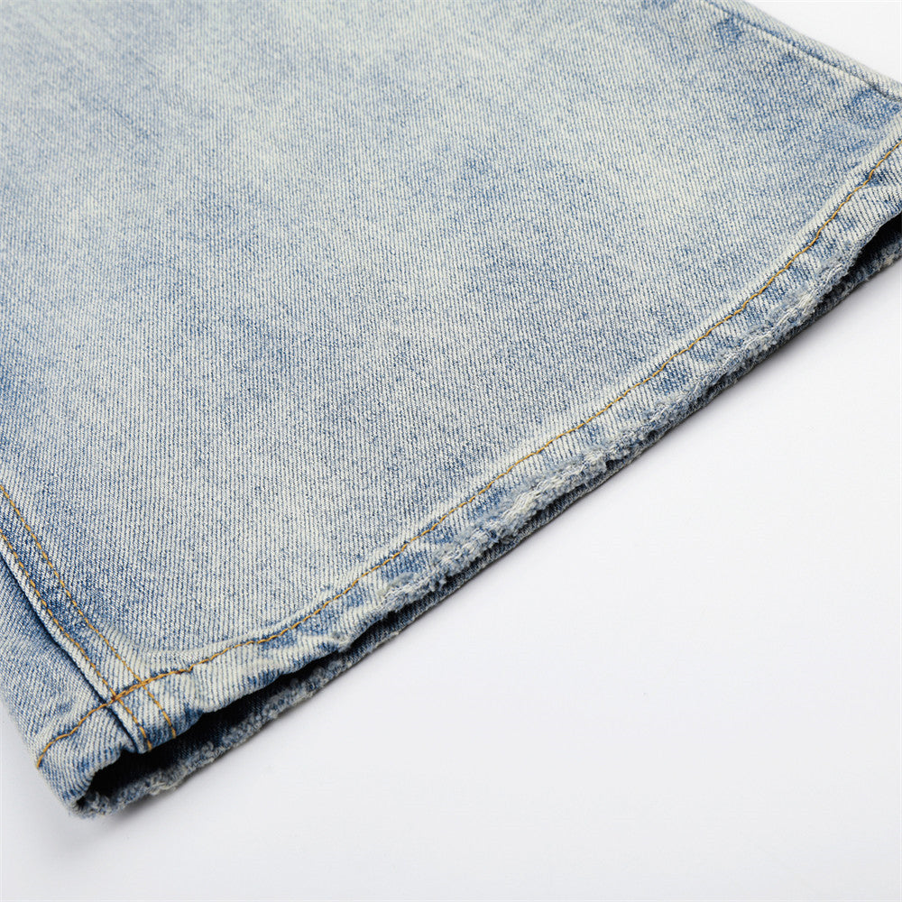 DAXUEN Distressed wide-leg jeans with camouflage pattern