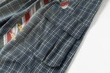 DAXUEN Distressed plaid wide-leg cargo pants