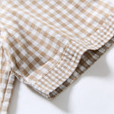 DAXUEN Relaxed-fit short-sleeved button-up shirt with checkered pattern