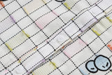 DAXUEN Short-sleeved button-up shirt with plaid pattern and embroidered patches