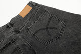 DAXUEN Wide-leg jeans with cut-out panels and stone-washed finish