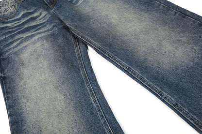 DAXUEN Wide-leg high-waisted jeans in medium blue denim