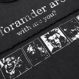 DAXUEN Black short-sleeved t-shirt with distressed text and graphics
