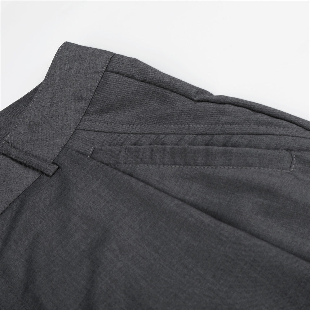 DAXUEN Men's tailored wide-leg trousers in dark grey and black