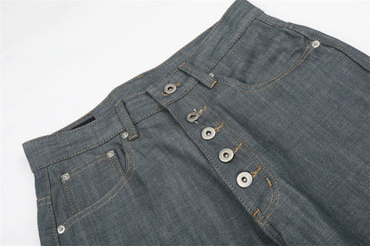 DAXUEN Wide-leg high-waisted denim trousers