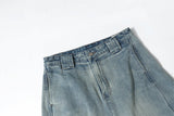 DAXUEN Light wash wide-leg denim culottes