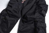 DAXUEN Black wide-leg cargo pants with gothic graphic