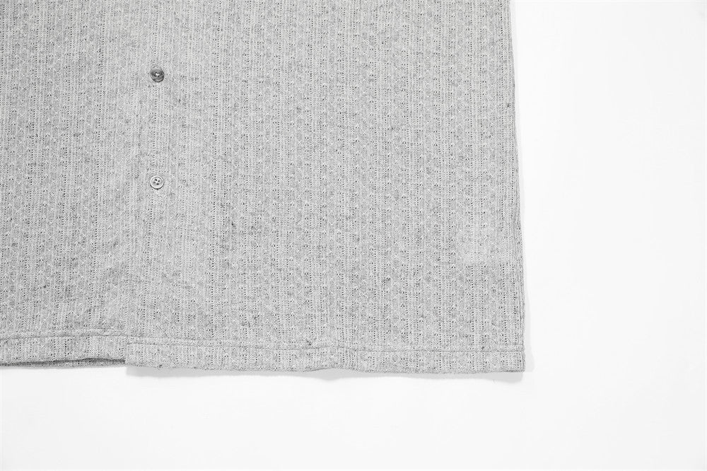 DAXUEN Short-sleeved button-up shirt with camp collar