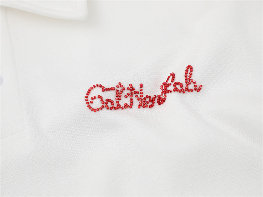 DAXUEN Short-sleeved loose-fitting polo shirt with embroidery