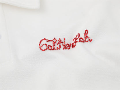 DAXUEN Short-sleeved loose-fitting polo shirt with embroidery
