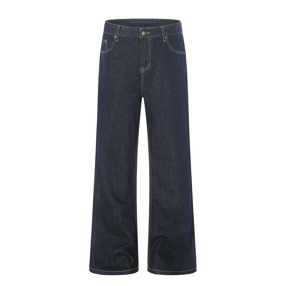 DAXUEN Wide-leg denim jeans with unique patches