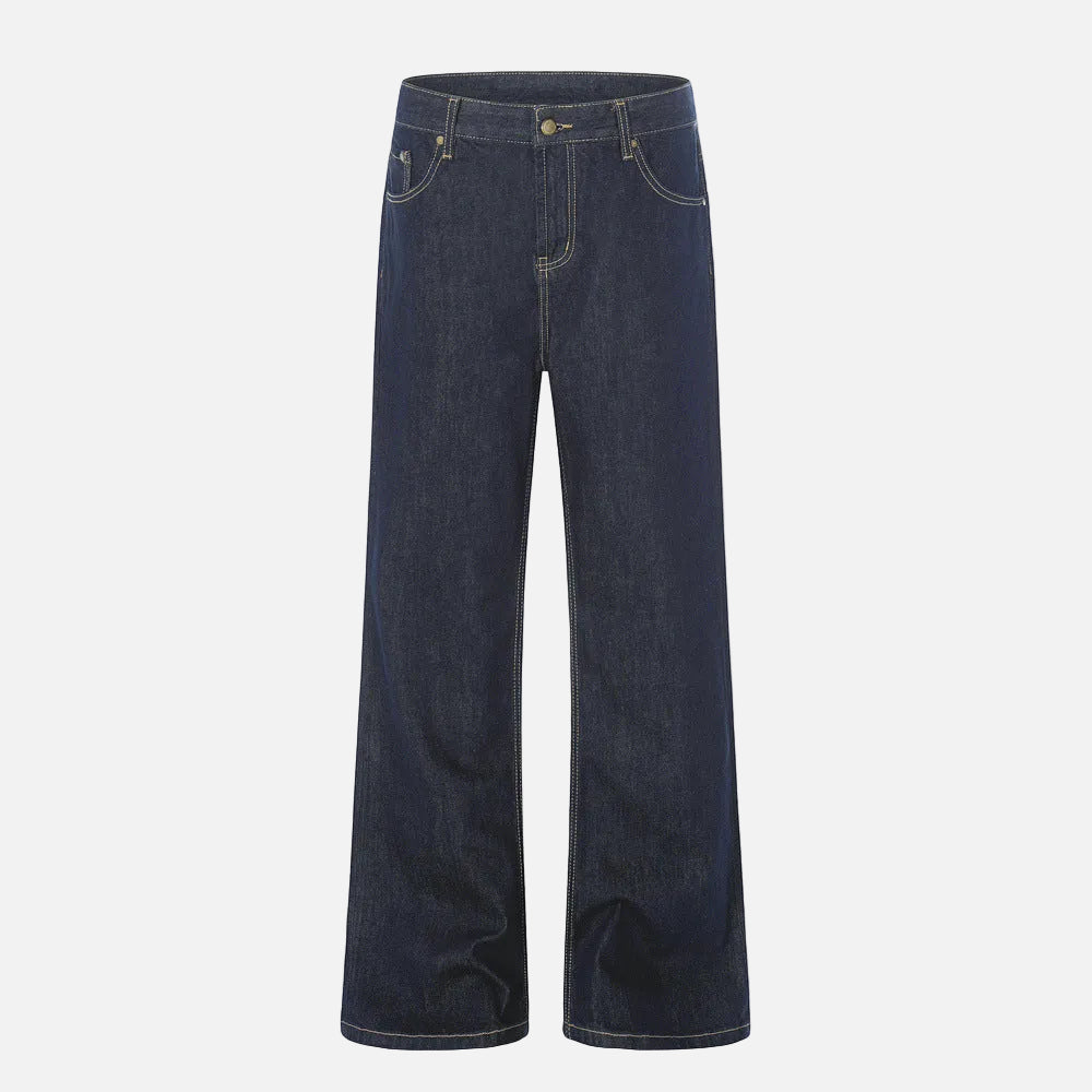 DAXUEN Wide-leg denim jeans with unique patches