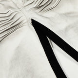 DAXUEN Wide-leg jeans with ruched texture and washed finish