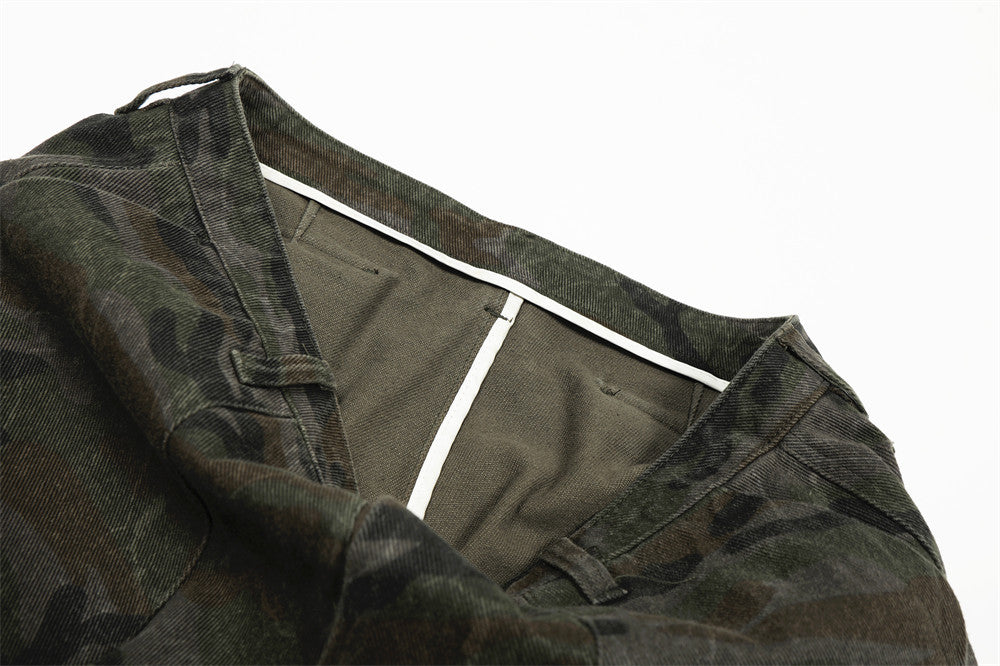 DAXUEN Wide-leg cargo pants in camouflage pattern