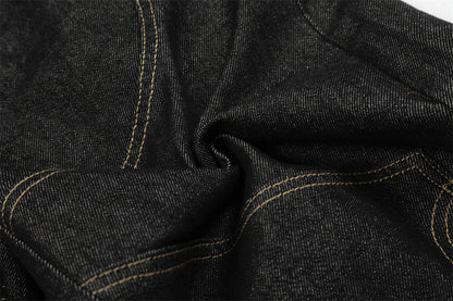 DAXUEN Wide-leg denim shorts with embroidery and contrasting stitching