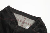 DAXUEN Wide-leg denim trousers with red stitching