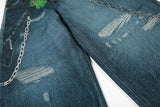 DAXUEN Wide-leg baggy jeans with alien graphic