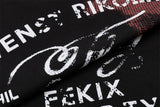 DAXUEN Distressed graphic ringer T-shirt with ribbed collar and cuffs