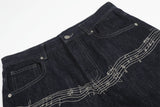 DAXUEN Wide-leg jeans with musical embroidery design