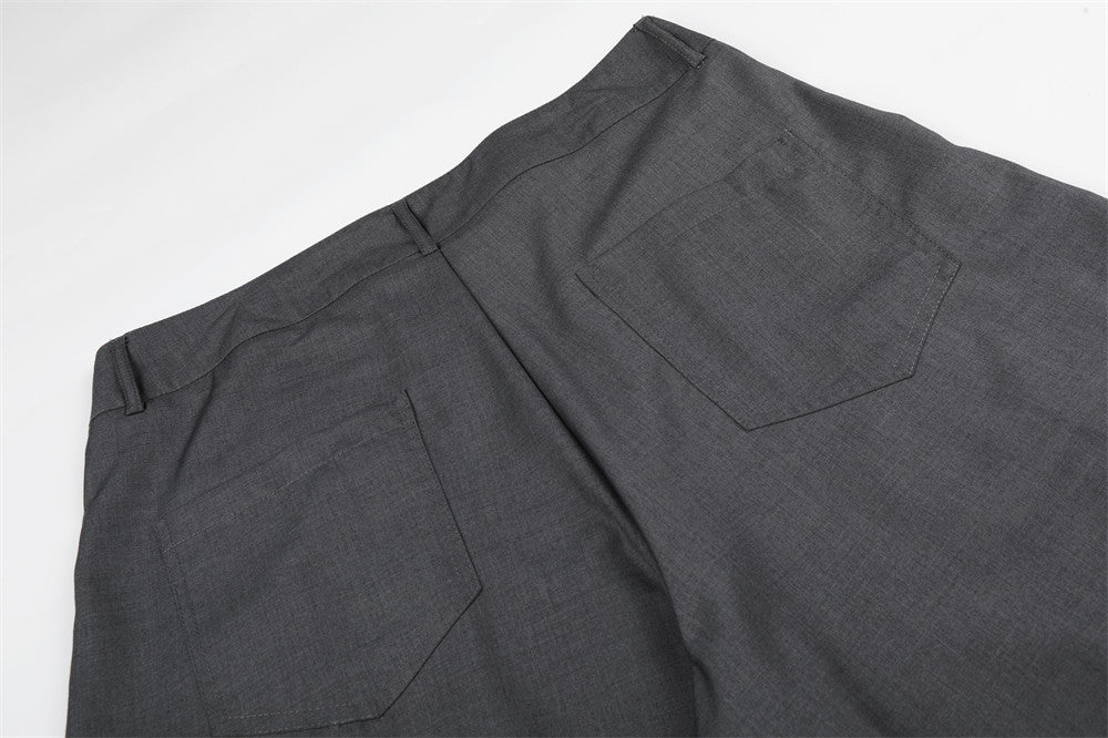 DAXUEN Men's tailored wide-leg trousers in dark grey and black