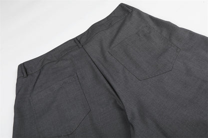 DAXUEN Men's tailored wide-leg trousers in dark grey and black
