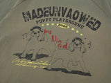 DAXUEN Olive green short-sleeved graphic t-shirt with dog print