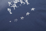 DAXUEN Oversized short-sleeve gradient t-shirt with star graphics