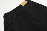 DAXUEN Wide-leg raw denim jeans in dark grey