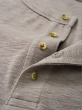 DAXUEN heathered khaki button-up henley t-shirt