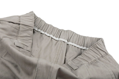 DAXUEN Pair of light grey relaxed-fit herringbone cargo shorts