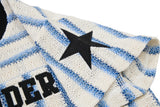 DAXUEN Short-sleeved loose-fitting V-neck top with stripes and graphics