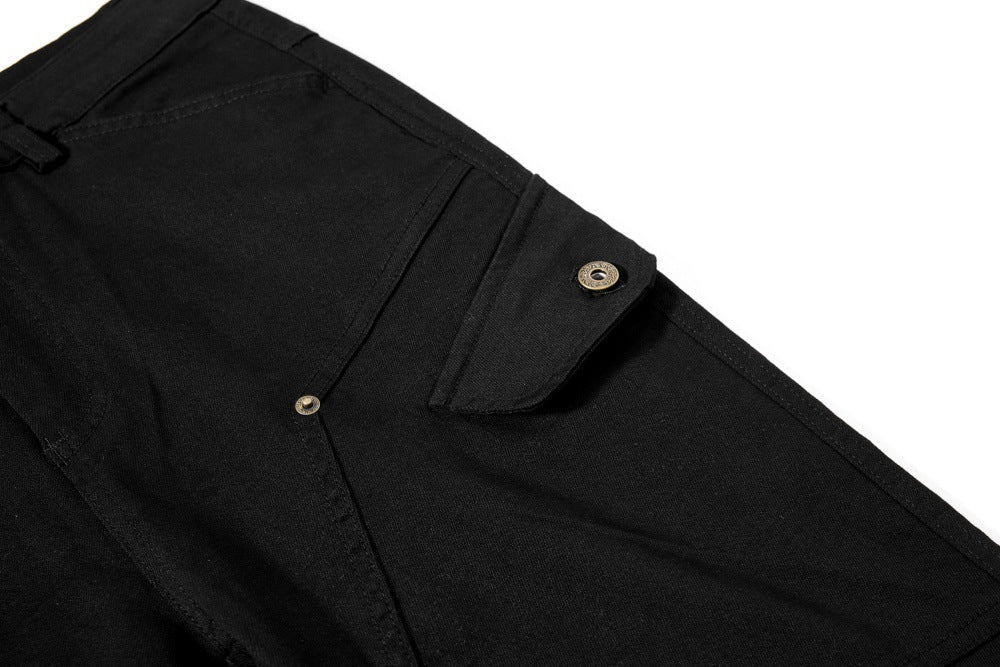 DAXUEN Solid black flared cargo pants