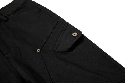 DAXUEN Solid black flared cargo pants