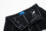 DAXUEN Black wide leg cargo pants with colorful cat patches