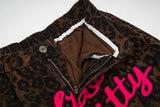 DAXUEN Leopard print wide-leg pants with colorful graphics