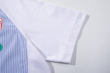 DAXUEN Color-blocked short-sleeved button-up shirt with graphic prints