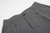 DAXUEN Cropped wide-leg trousers in medium-grey with decorative studs