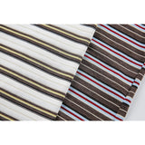 DAXUEN white and brown striped relaxed-fit t-shirt