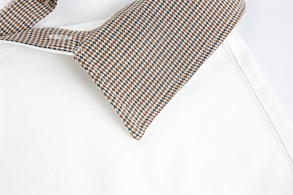 DAXUEN Boxy short-sleeve polo shirt with houndstooth collar