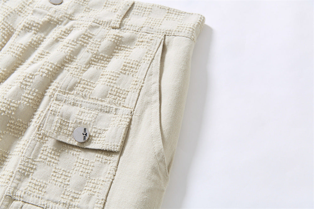 DAXUEN Textured cargo shorts with pockets and a unique pattern